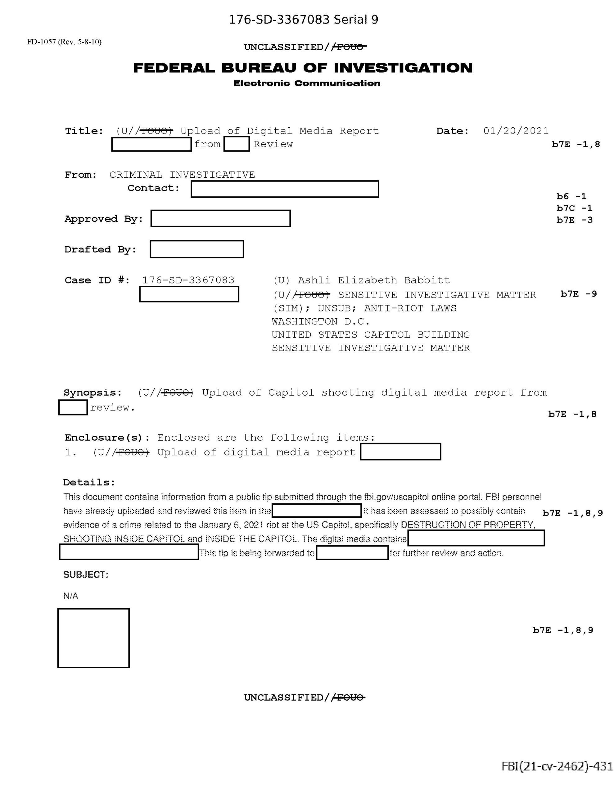 JW v DOJ FBI Ashli Babbitt records 02462 pgs 34-35